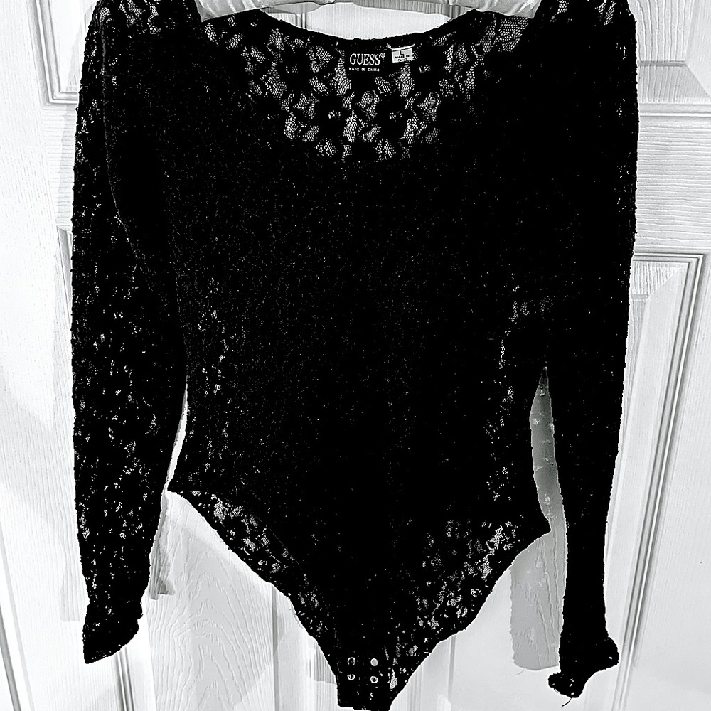 🖤Guess all lace black body suit